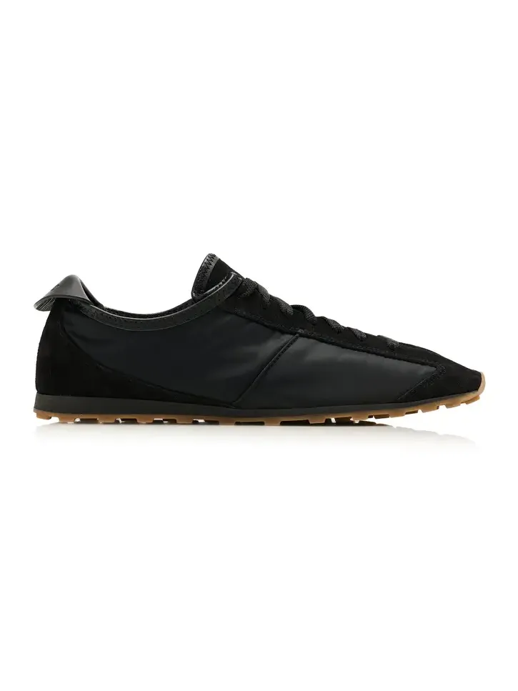 The Tennis Suede-Trimmed Sneakers The Tennis Suede-Trimmed Sneakers