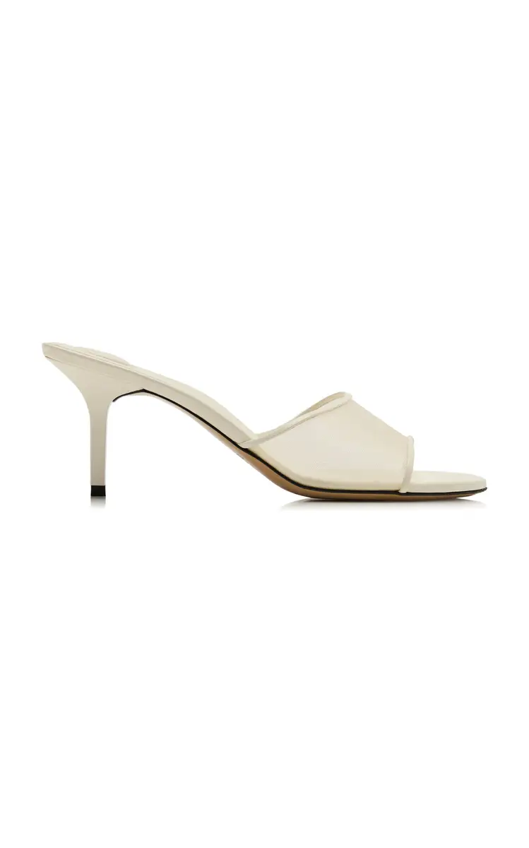 Jacquemus Cubisto Leather-Trimmed Mesh Mules | Image 1 Jacquemus Cubisto Leather-Trimmed Mesh Mules | Image 1