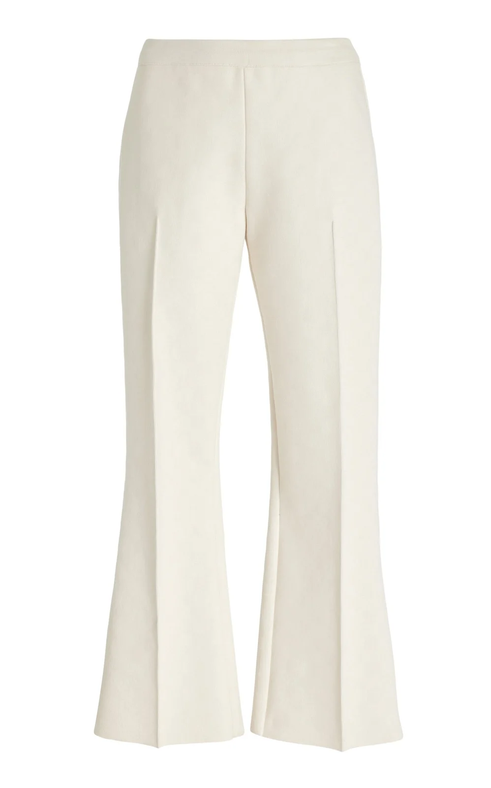 Kick Stretch-Cotton Knit Cropped Flared Pants Kick Stretch-Cotton Knit Cropped Flared Pants