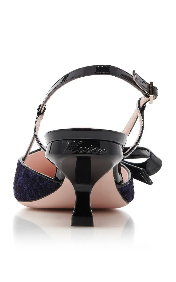 Roger Vivier Virgule Bow Wool Slingback Pumps | Thumbnail 4