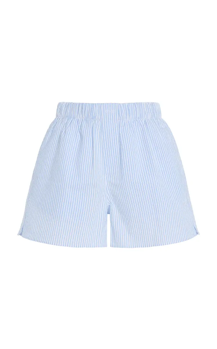 With Nothing Underneath Exclusive The Boxer Striped Cotton-Seersucker Shorts | Thumbnail 7 With Nothing Underneath Exclusive The Boxer Striped Cotton-Seersucker Shorts | Thumbnail 7