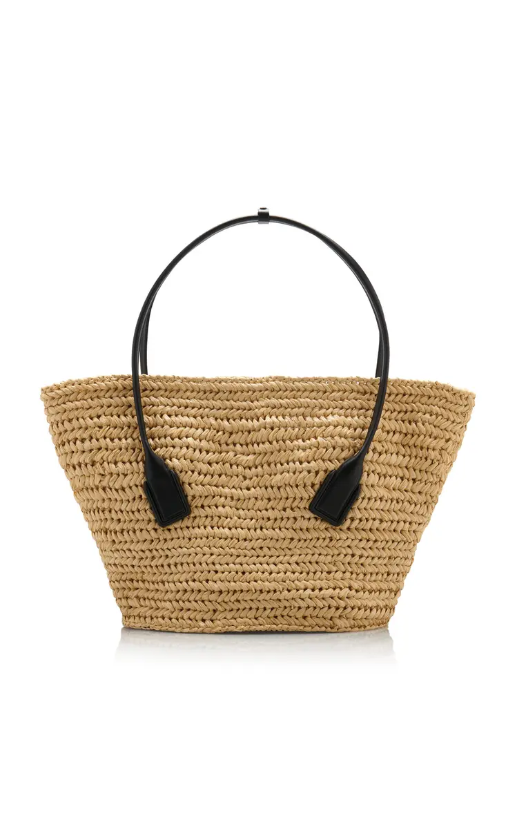Bottega Veneta Medium Arco Crochet Raffia Tote Bag | Image 1 Bottega Veneta Medium Arco Crochet Raffia Tote Bag | Image 1
