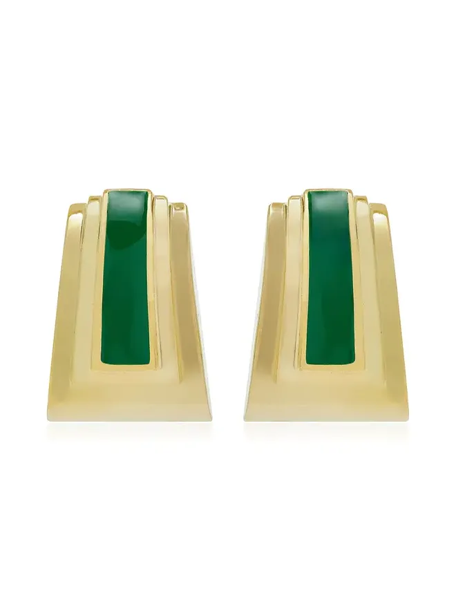 MÉGA Exclusive Sunset Strip Enameled 14K Gold Vermeil Earrings