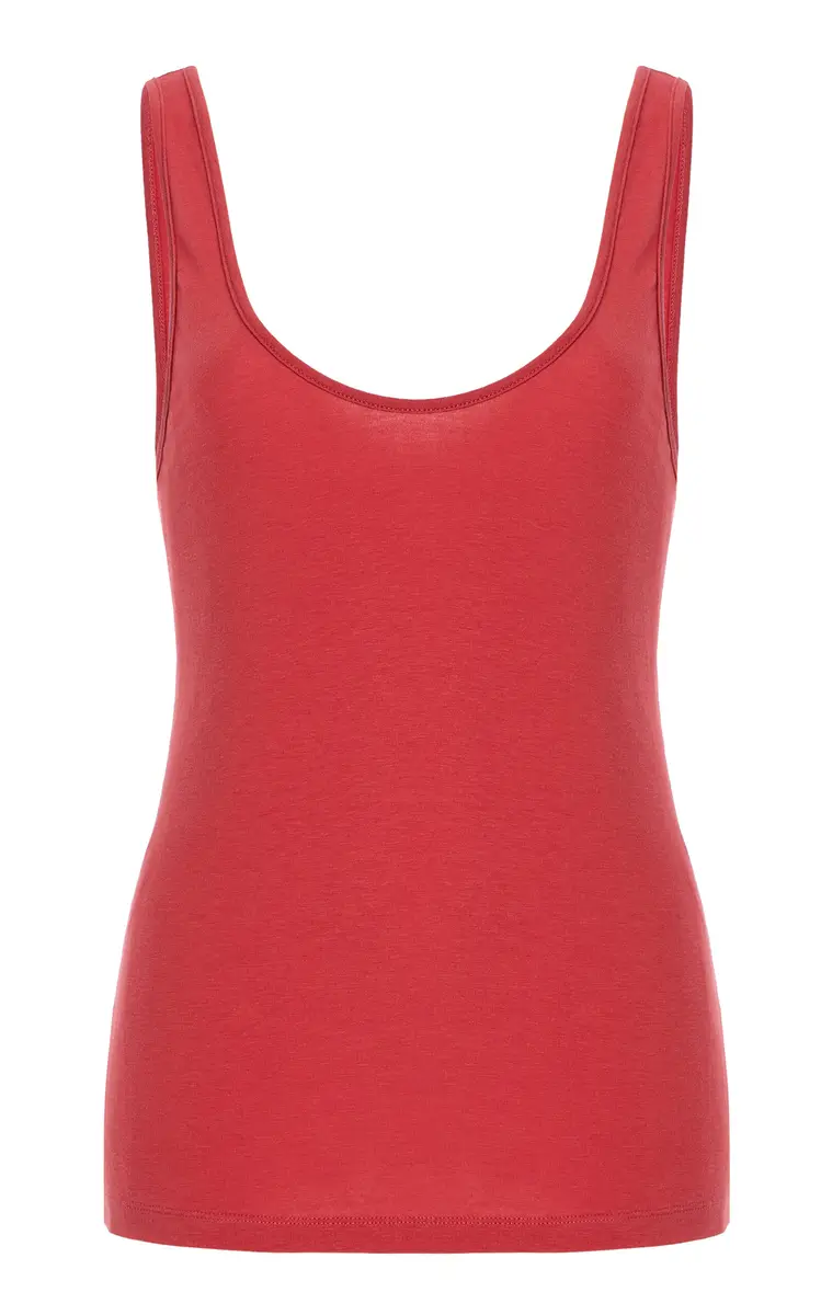 Another Tomorrow Slim Cotton-Blend Tank Top | Image 1 Another Tomorrow Slim Cotton-Blend Tank Top | Image 1