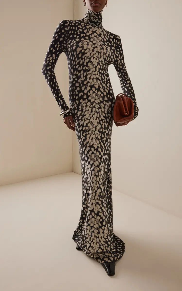 Brandon Maxwell The Camille Printed Cashmere Gown | Thumbnail 2 Brandon Maxwell The Camille Printed Cashmere Gown | Thumbnail 2