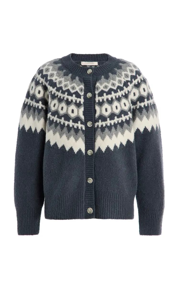 Snowed In Fair Isle Wool-Cashmere Blend Cardigan