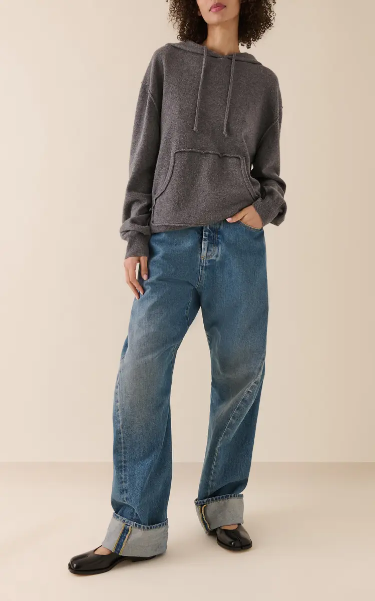 Maison Margiela Oversized High-Rise Cotton Wide-Leg Jeans - Medium Wash | Thumbnail 2 Maison Margiela Oversized High-Rise Cotton Wide-Leg Jeans - Medium Wash | Thumbnail 2