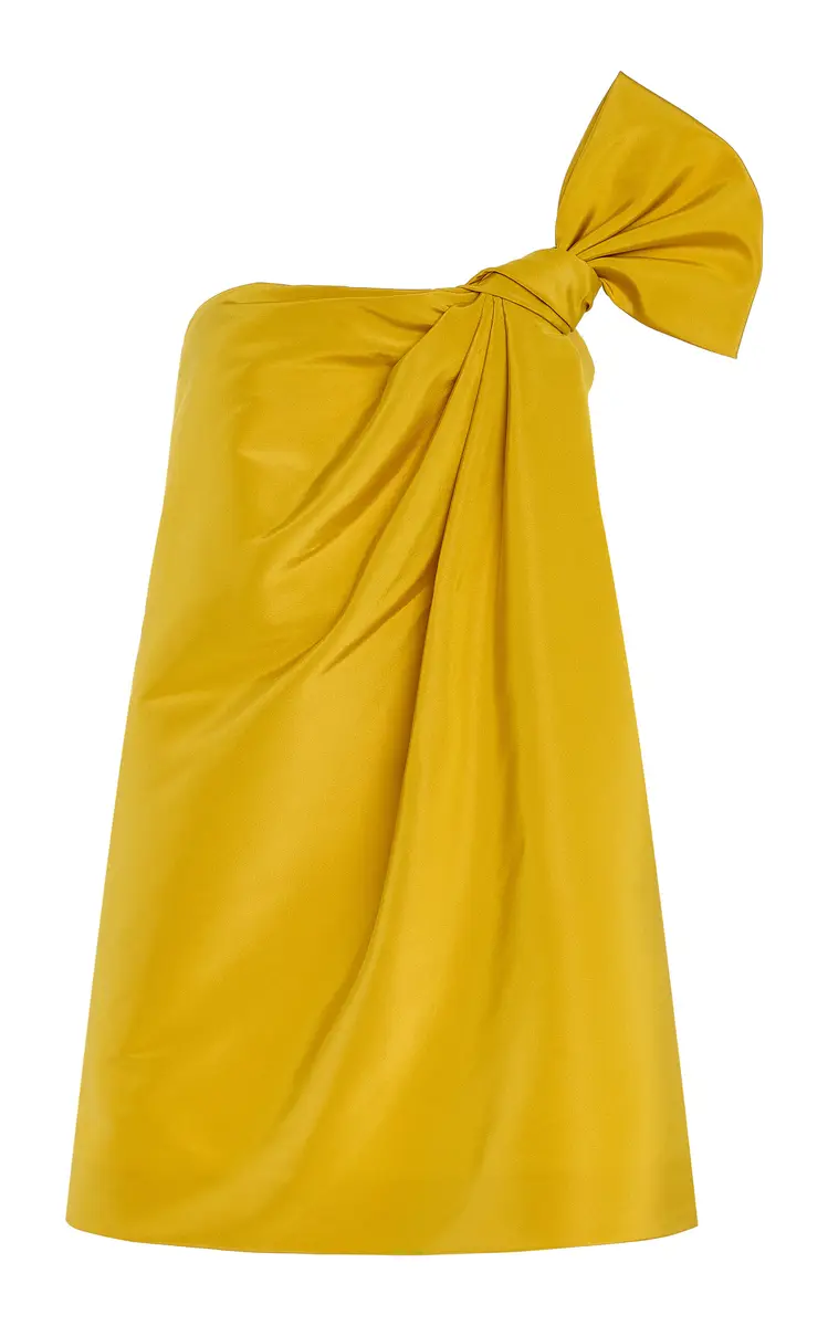 Oscar de la Renta Asymmetric Silk Faille Mini Dress | Image 1 Oscar de la Renta Asymmetric Silk Faille Mini Dress | Image 1