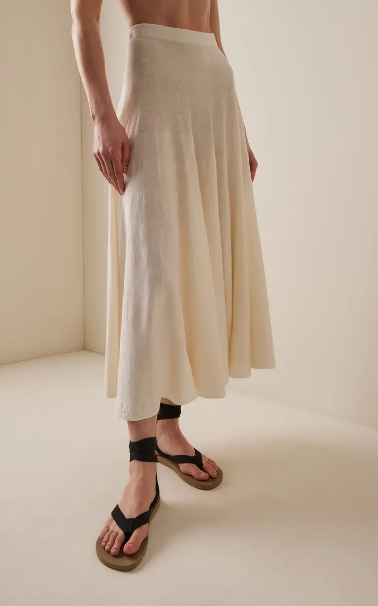 The Row Jaliah Cotton-Blend Knit Midi Skirt | Thumbnail 3 The Row Jaliah Cotton-Blend Knit Midi Skirt | Thumbnail 3