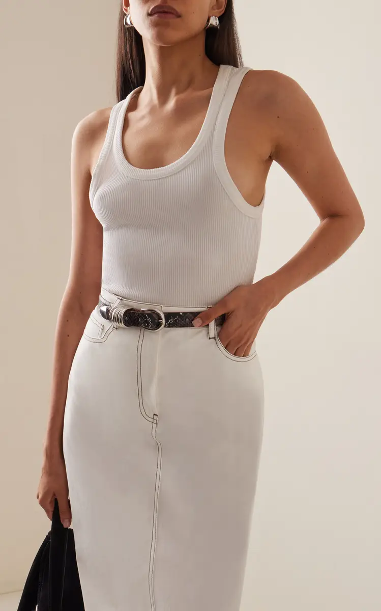 Déhanche Hollyhock Snake-Effect Leather Belt | Thumbnail 2