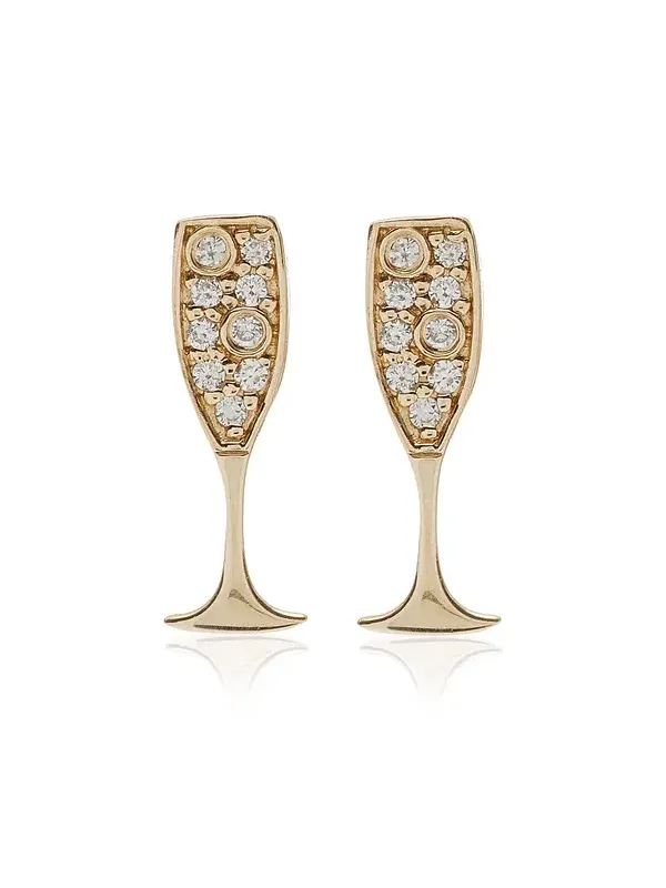 14K Gold Diamond Earrings