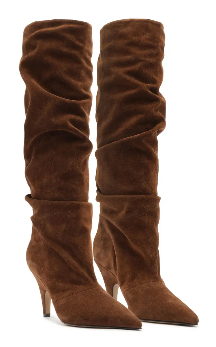 Alexandre Birman Tati Scrunched Suede Knee Boots - Brown - US 8.5 | Thumbnail 24 Alexandre Birman Tati Scrunched Suede Knee Boots - Brown - US 8.5 | Thumbnail 24