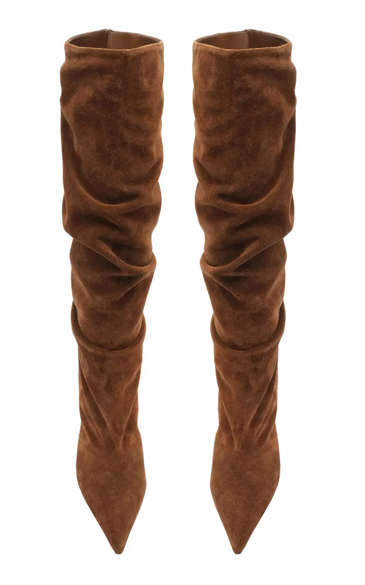 Alexandre Birman Tati Scrunched Suede Knee Boots - Brown - US 8.5 | Thumbnail 25 Alexandre Birman Tati Scrunched Suede Knee Boots - Brown - US 8.5 | Thumbnail 25