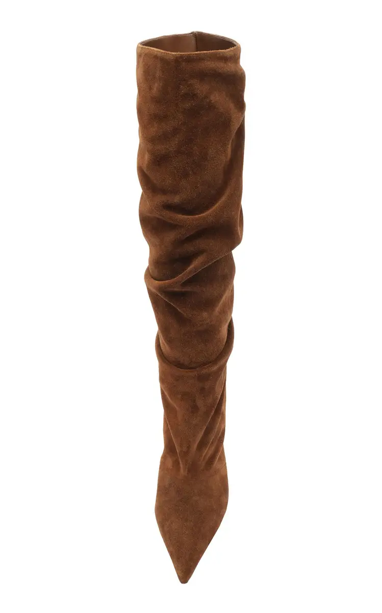 Alexandre Birman Tati Scrunched Suede Knee Boots - Brown - US 8.5 | Thumbnail 9 Alexandre Birman Tati Scrunched Suede Knee Boots - Brown - US 8.5 | Thumbnail 9