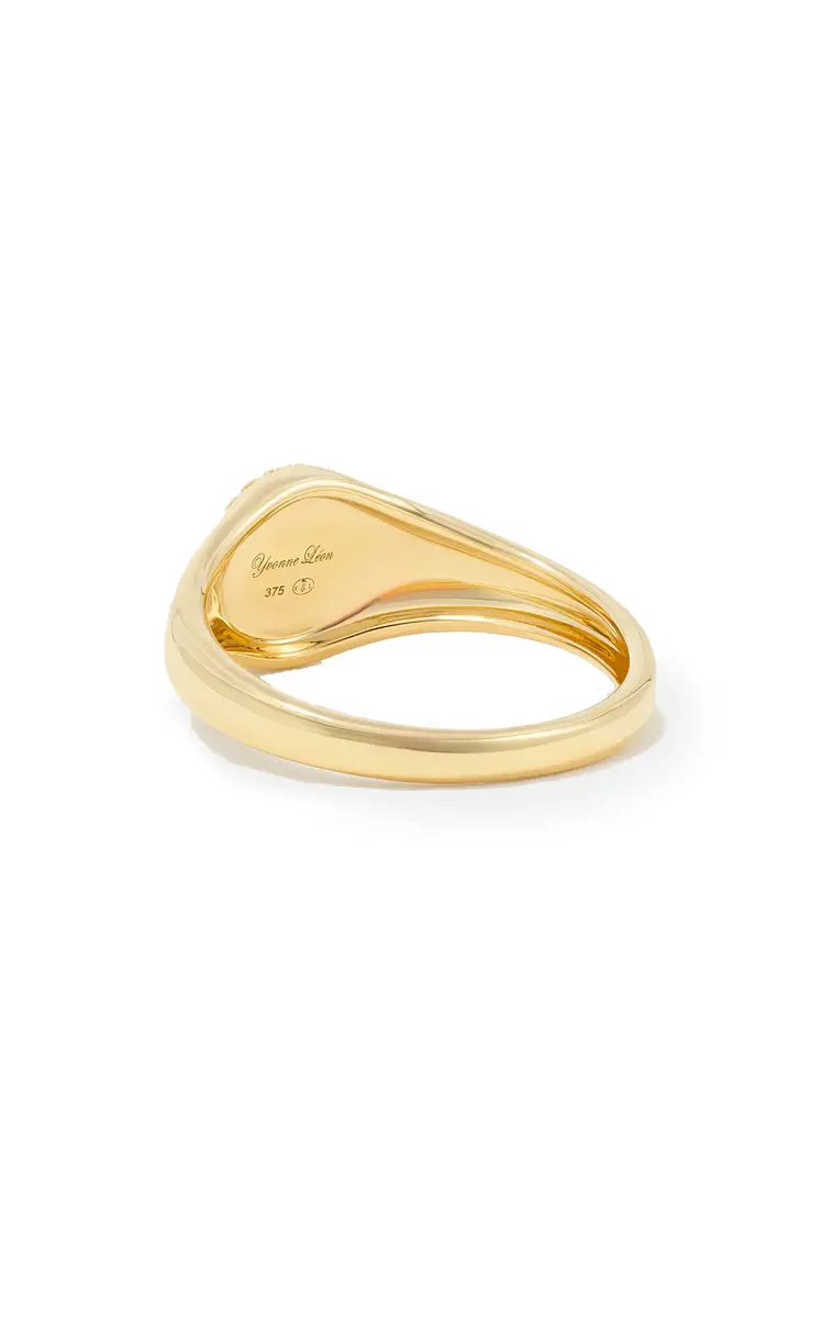 Yvonne Léon 9K Yellow Gold Signet Diamond Ring | Thumbnail 3 Yvonne Léon 9K Yellow Gold Signet Diamond Ring | Thumbnail 3