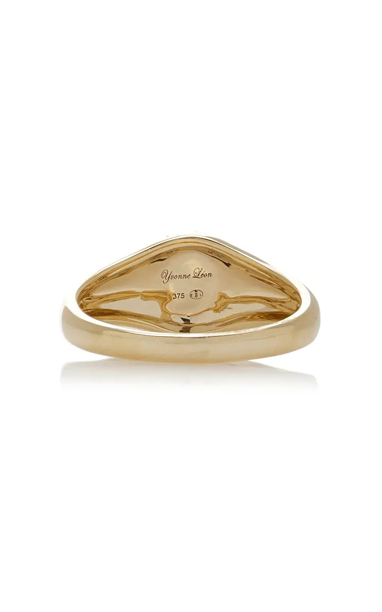 Yvonne Léon 9K Yellow Gold Signet Diamond Ring | Thumbnail 7 Yvonne Léon 9K Yellow Gold Signet Diamond Ring | Thumbnail 7
