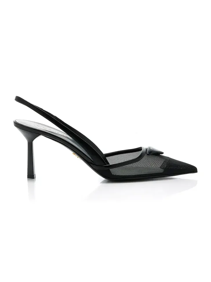 Mesh Slingback Pumps