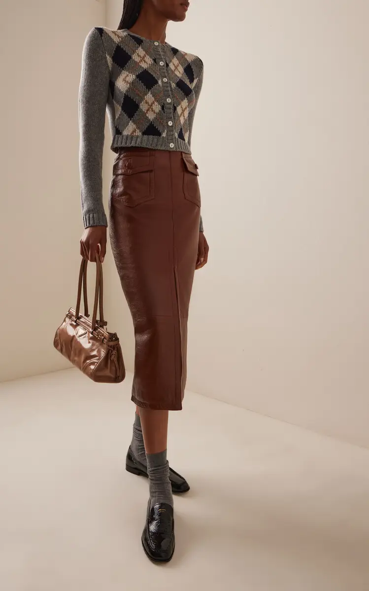 Prada Argyle Wool Cardigan - Grey | Thumbnail 2