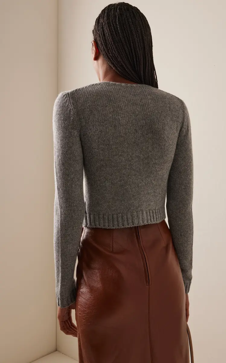 Prada Argyle Wool Cardigan - Grey | Thumbnail 4