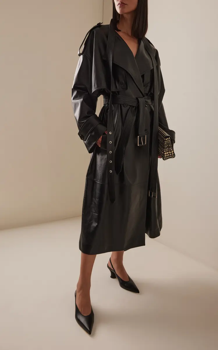 Michael Kors Collection Scarf-Detailed Leather Trench Coat | Thumbnail 12 Michael Kors Collection Scarf-Detailed Leather Trench Coat | Thumbnail 12