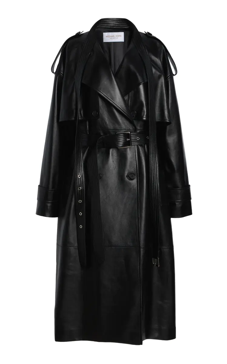 Michael Kors Collection Scarf-Detailed Leather Trench Coat | Thumbnail 22 Michael Kors Collection Scarf-Detailed Leather Trench Coat | Thumbnail 22