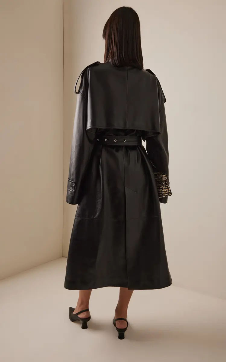 Michael Kors Collection Scarf-Detailed Leather Trench Coat | Thumbnail 9 Michael Kors Collection Scarf-Detailed Leather Trench Coat | Thumbnail 9