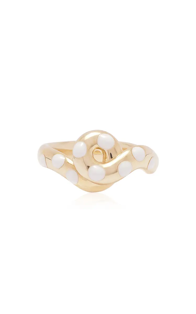 Bea Bongiasca Chunky Wave 9K Yellow Gold Enameled Polka Dot Ring | Thumbnail 3 Bea Bongiasca Chunky Wave 9K Yellow Gold Enameled Polka Dot Ring | Thumbnail 3
