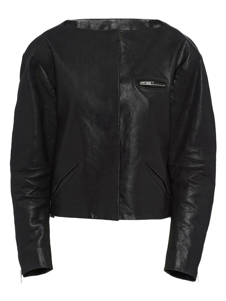 Prada Cropped Leather Jacket