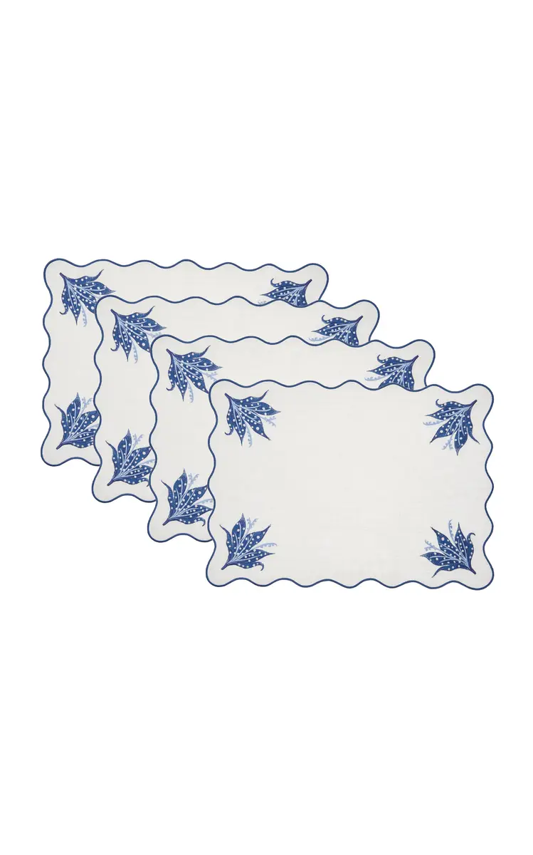 Moda Domus Set-of-Four Lily of the Valley Emboirdered-Linen Placemats | Thumbnail 2 Moda Domus Set-of-Four Lily of the Valley Emboirdered-Linen Placemats | Thumbnail 2