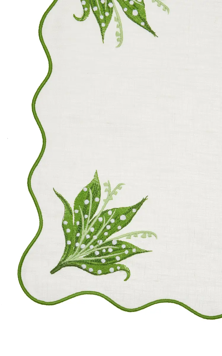 Moda Domus Set-of-Four Lily of the Valley Emboirdered-Linen Placemats | Thumbnail 3 Moda Domus Set-of-Four Lily of the Valley Emboirdered-Linen Placemats | Thumbnail 3