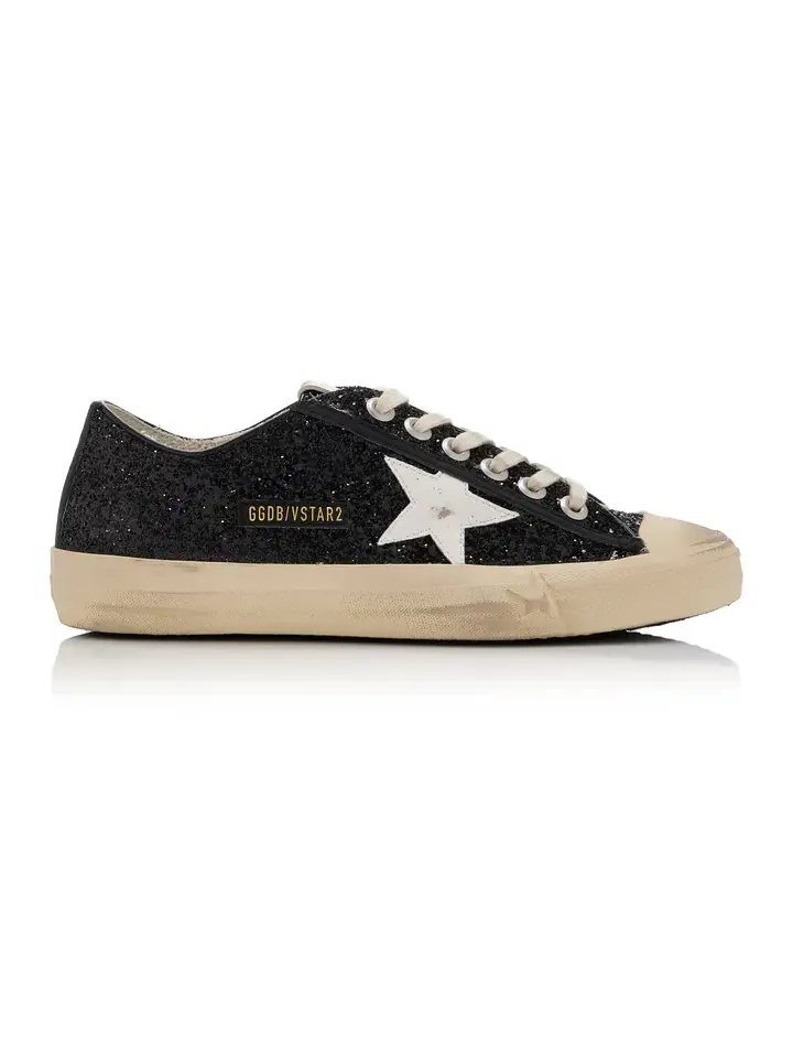 Golden Goose V-Star Glittered Sneakers