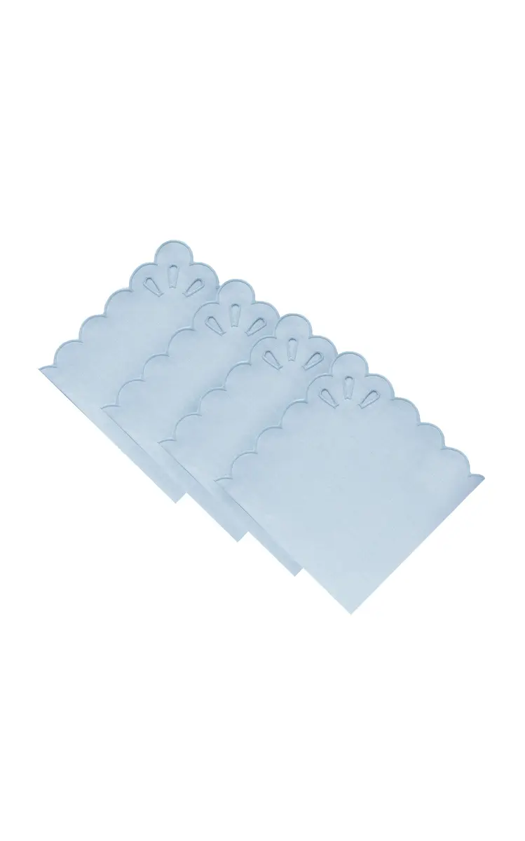 Moda Domus Set-of-Four Handcrafted Linen Napkins - Blue | Thumbnail 6 Moda Domus Set-of-Four Handcrafted Linen Napkins - Blue | Thumbnail 6