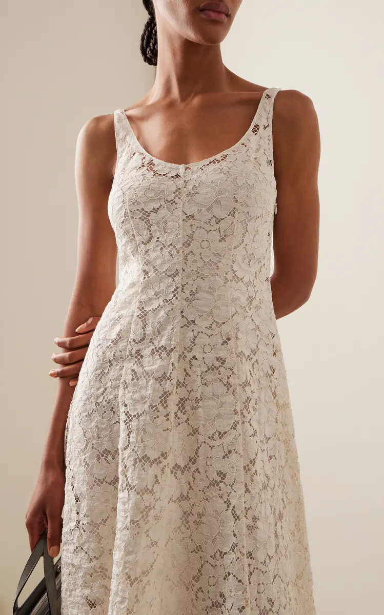 Prada Lace Midi Dress | Thumbnail 3 Prada Lace Midi Dress | Thumbnail 3