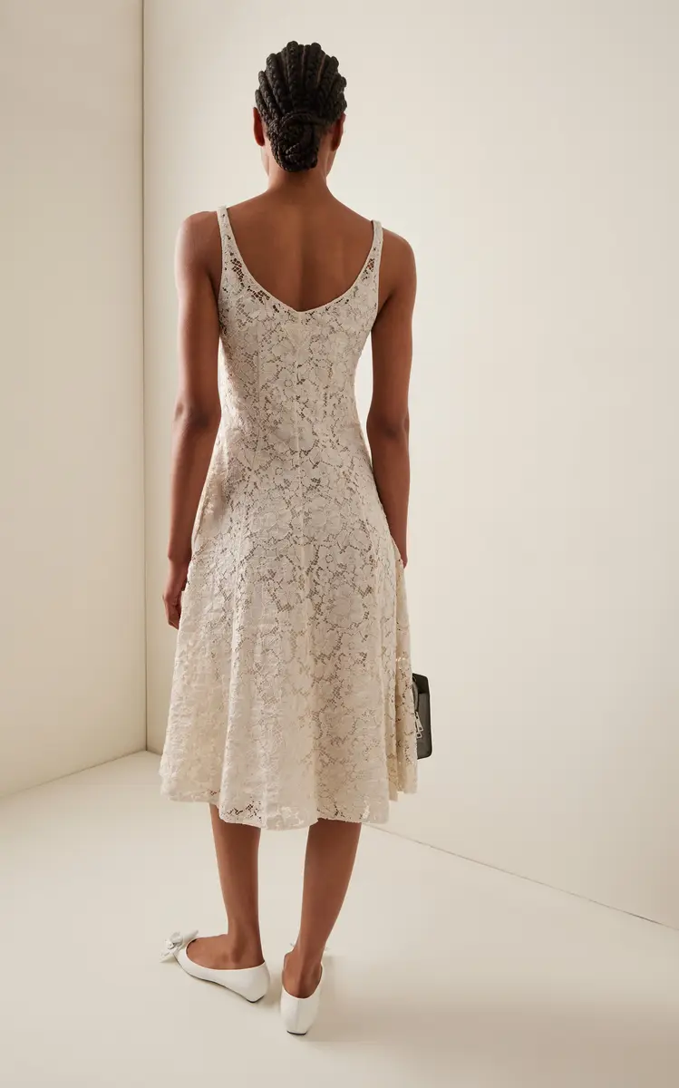 Prada Lace Midi Dress | Thumbnail 4 Prada Lace Midi Dress | Thumbnail 4