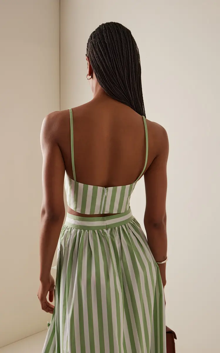 Oscar de la Renta Exclusive Riviera Appliquéd Striped Cotton Crop Top | Thumbnail 5 Oscar de la Renta Exclusive Riviera Appliquéd Striped Cotton Crop Top | Thumbnail 5