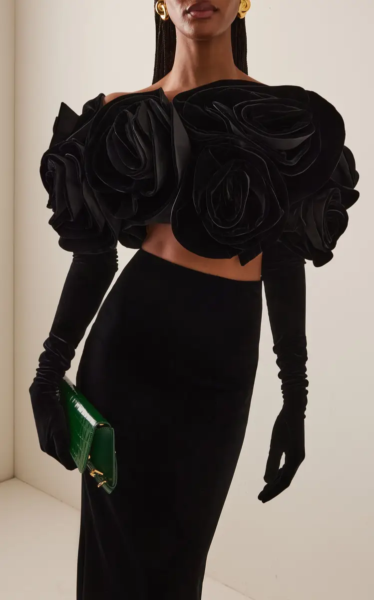 Carolina Herrera Flower-Detailed Velvet Top | Thumbnail 2 Carolina Herrera Flower-Detailed Velvet Top | Thumbnail 2