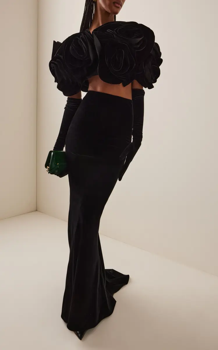 Carolina Herrera Flower-Detailed Velvet Top | Thumbnail 3 Carolina Herrera Flower-Detailed Velvet Top | Thumbnail 3