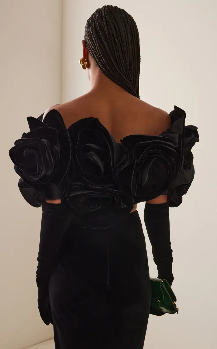 Carolina Herrera Flower-Detailed Velvet Top | Thumbnail 4 Carolina Herrera Flower-Detailed Velvet Top | Thumbnail 4