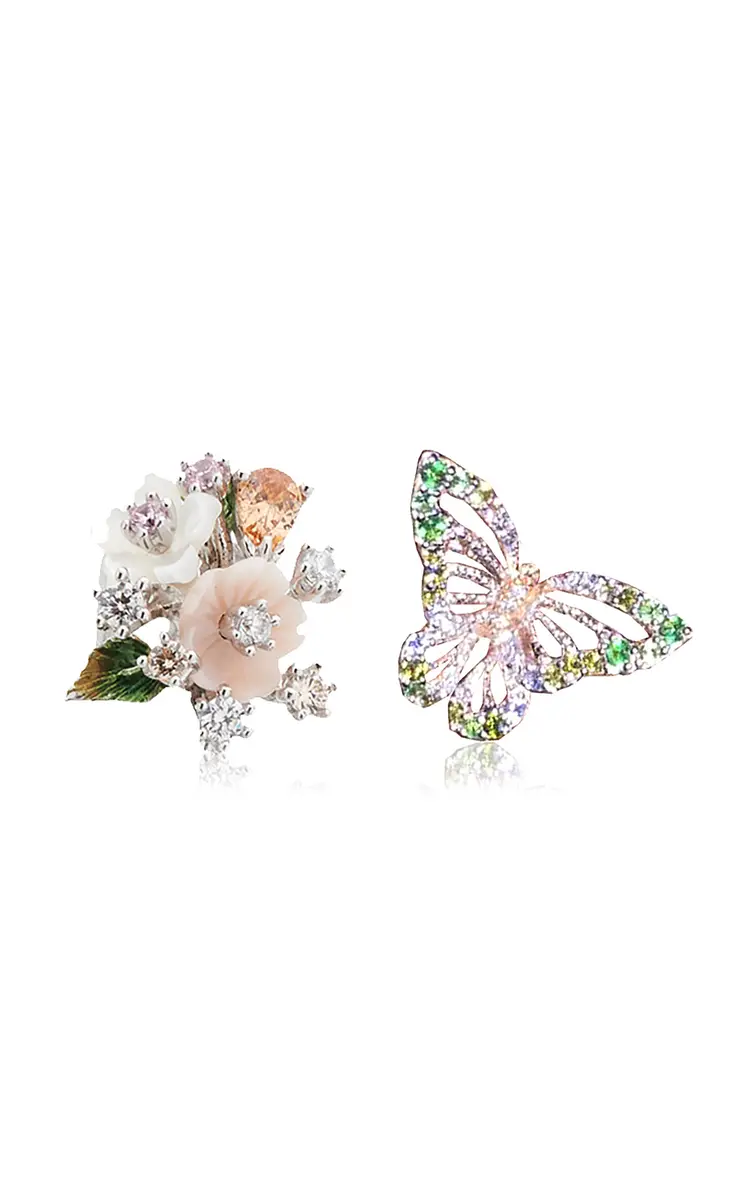 Anabela Chan 18K Gold And Rhodium Vermeil Butterfly Bouquet Studs | Image 1 Anabela Chan 18K Gold And Rhodium Vermeil Butterfly Bouquet Studs | Image 1