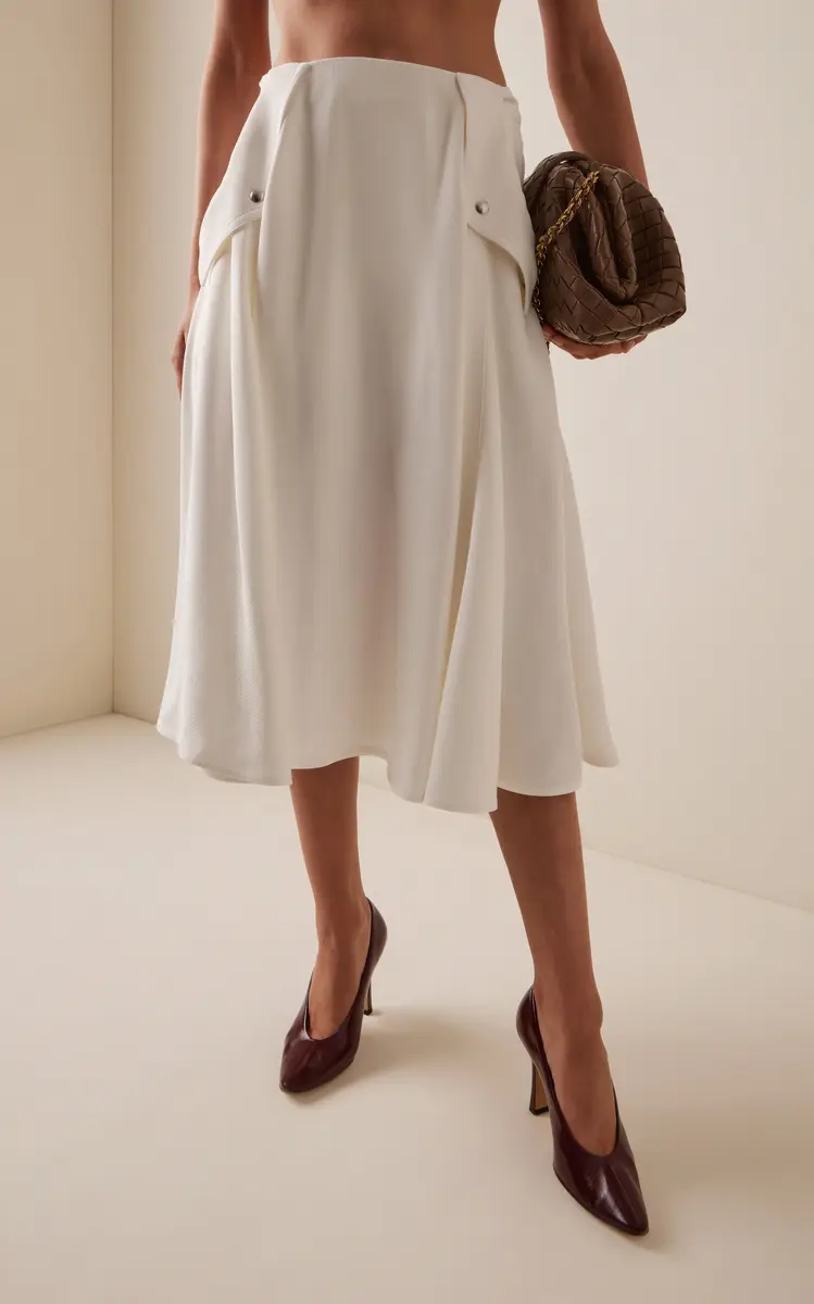 Bottega Veneta Pleated Twill Midi Skirt | Thumbnail 3 Bottega Veneta Pleated Twill Midi Skirt | Thumbnail 3