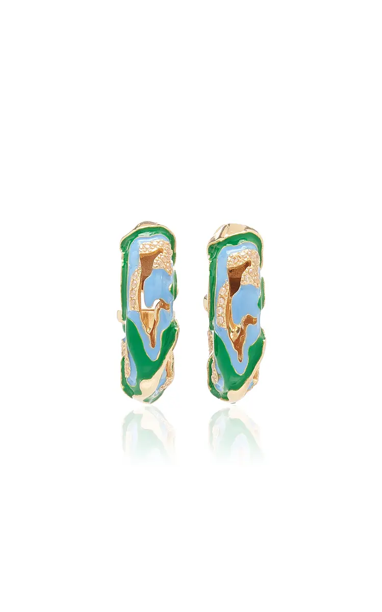 Bottega Veneta Cubic Zirconia Gold Vermeil Hoop Earrings | Image 1 Bottega Veneta Cubic Zirconia Gold Vermeil Hoop Earrings | Image 1