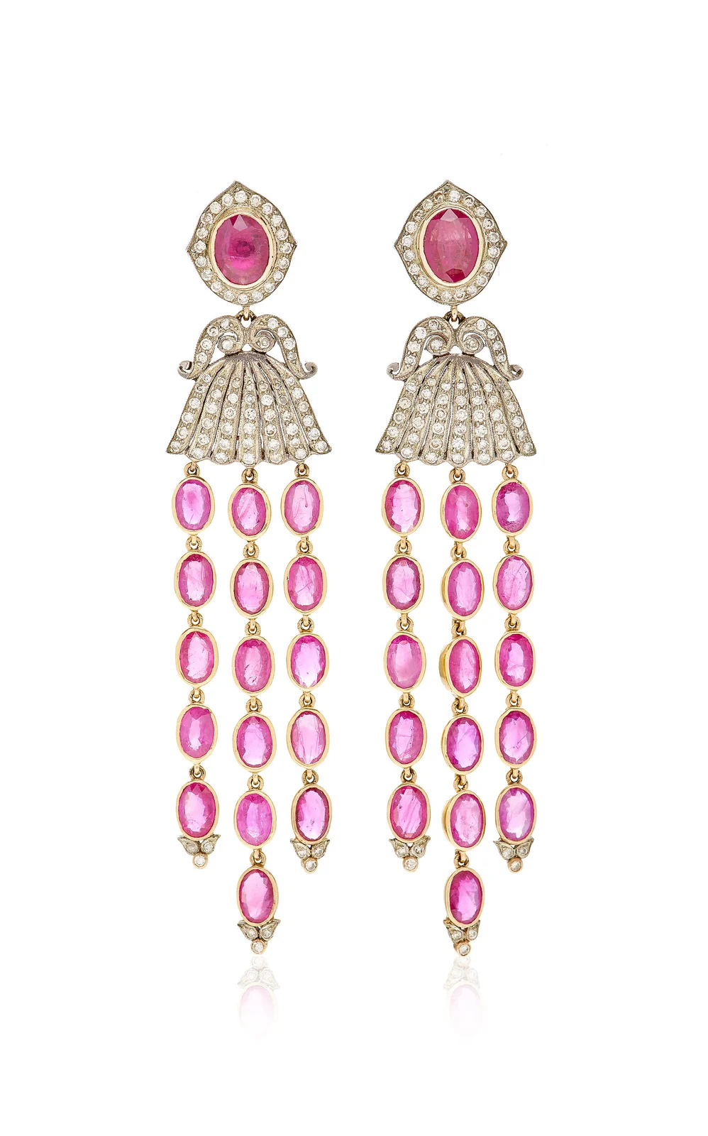 Amrapali One of a Kind 14K Gold; Ruby And Diamond Earrings