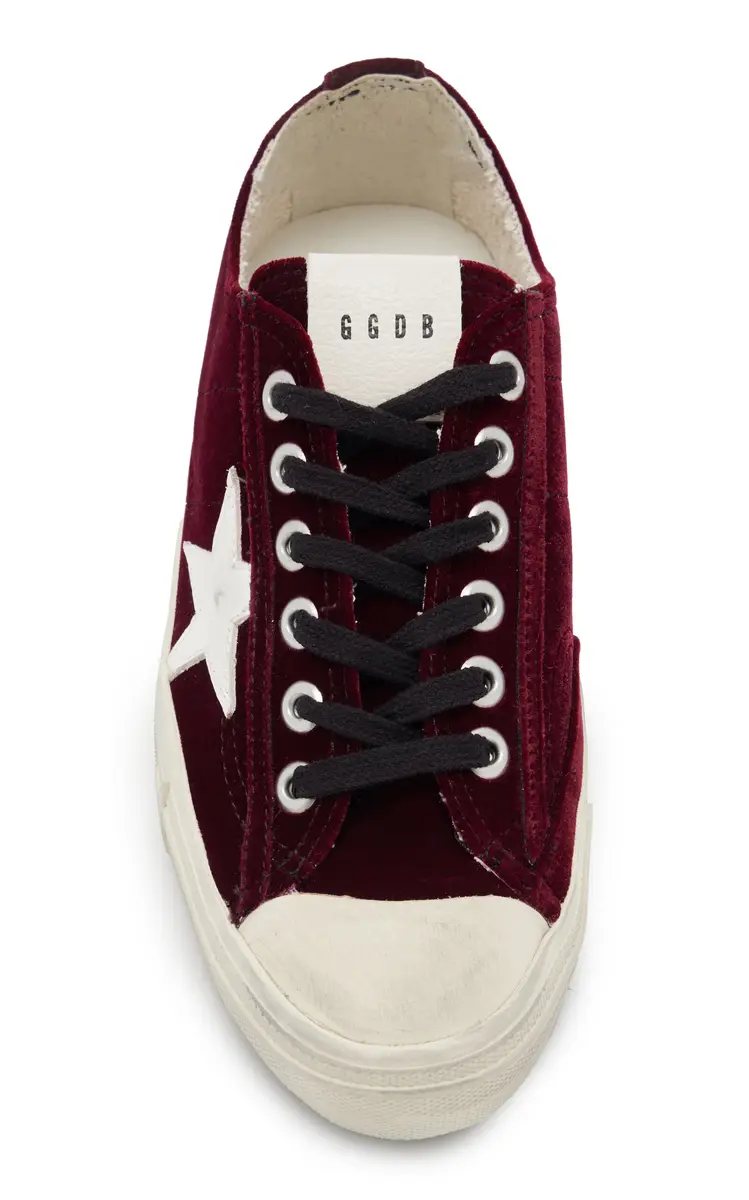 Golden Goose V-Star 2 Leather-Trimmed Velvet Sneakers | Thumbnail 3 Golden Goose V-Star 2 Leather-Trimmed Velvet Sneakers | Thumbnail 3