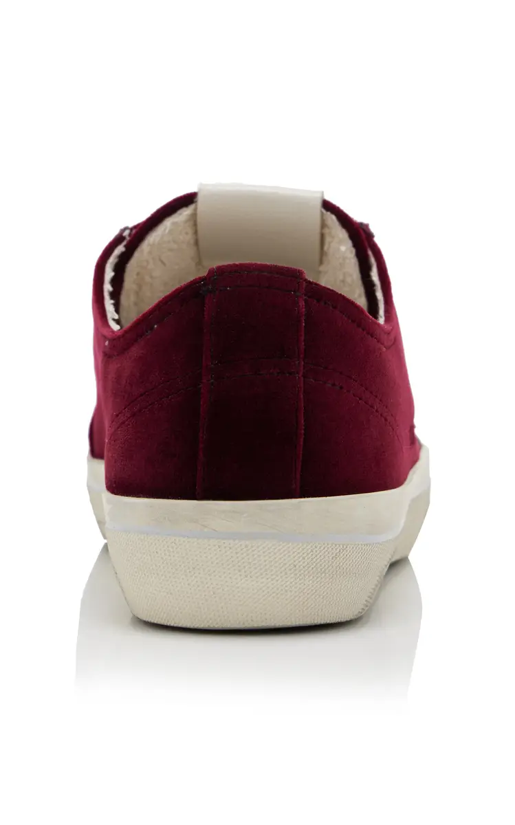 Golden Goose V-Star 2 Leather-Trimmed Velvet Sneakers | Thumbnail 4 Golden Goose V-Star 2 Leather-Trimmed Velvet Sneakers | Thumbnail 4