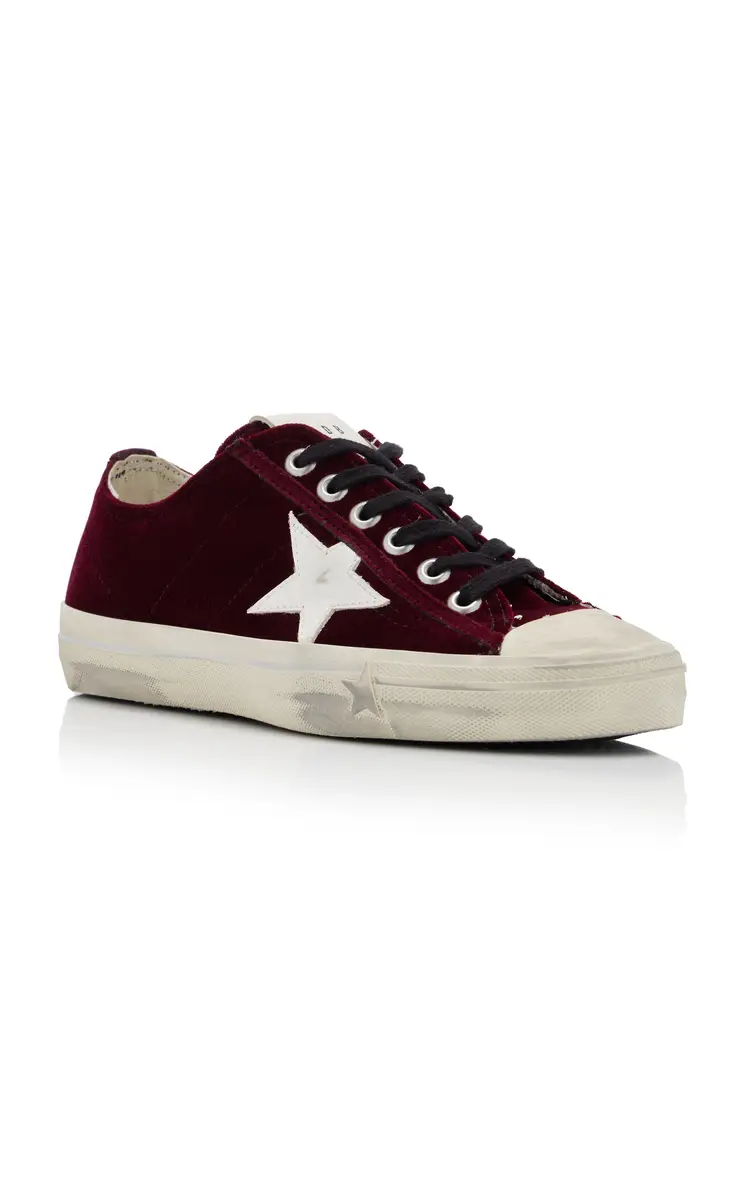 Golden Goose V-Star 2 Leather-Trimmed Velvet Sneakers | Thumbnail 5 Golden Goose V-Star 2 Leather-Trimmed Velvet Sneakers | Thumbnail 5