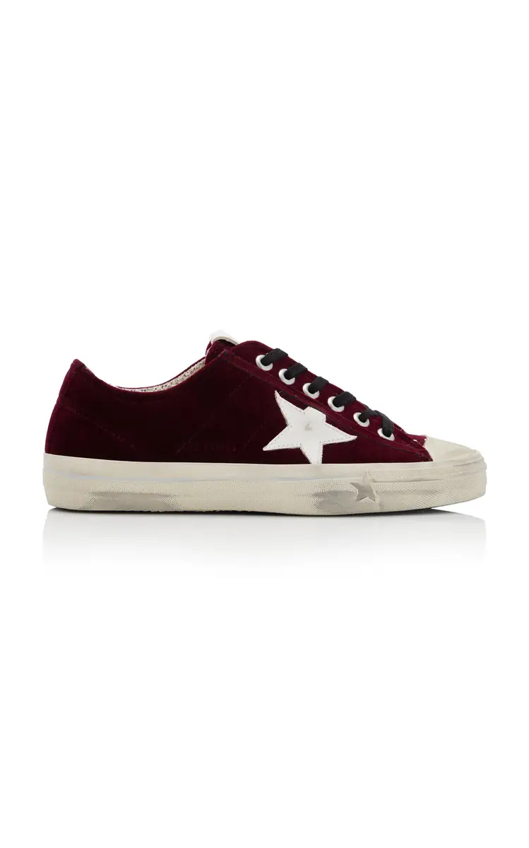 Golden Goose V-Star 2 Leather-Trimmed Velvet Sneakers | Thumbnail 6 Golden Goose V-Star 2 Leather-Trimmed Velvet Sneakers | Thumbnail 6
