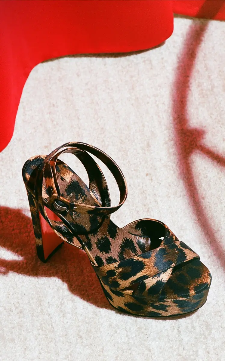 Christian Louboutin Supermariza 130mm Leopard-Print Satin Sandals | Thumbnail 2