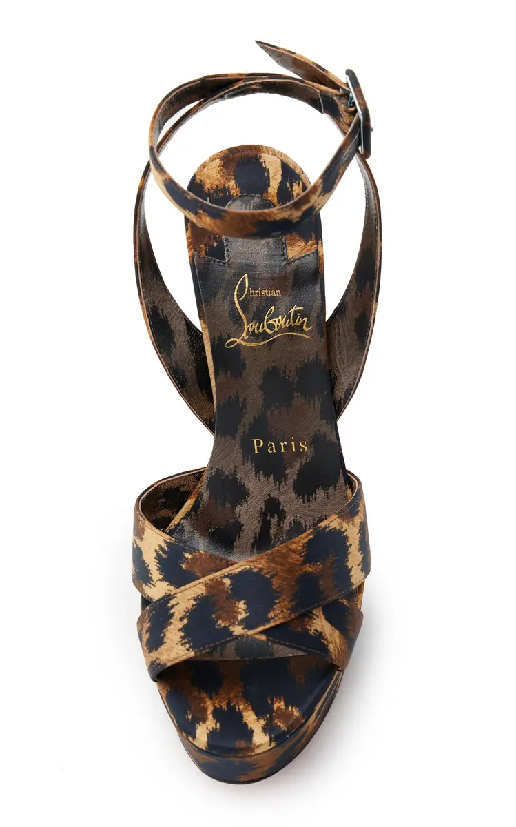 Christian Louboutin Supermariza 130mm Leopard-Print Satin Sandals | Thumbnail 4