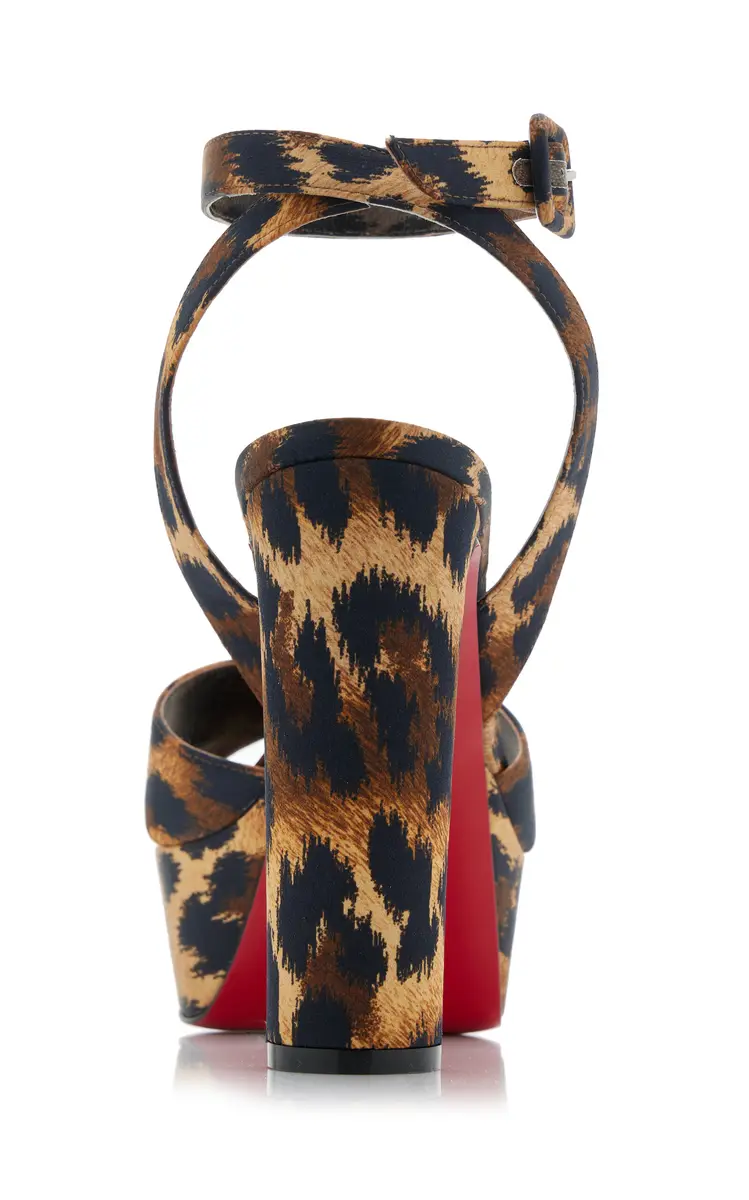 Christian Louboutin Supermariza 130mm Leopard-Print Satin Sandals | Thumbnail 5