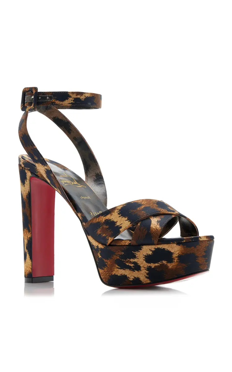Christian Louboutin Supermariza 130mm Leopard-Print Satin Sandals | Thumbnail 6